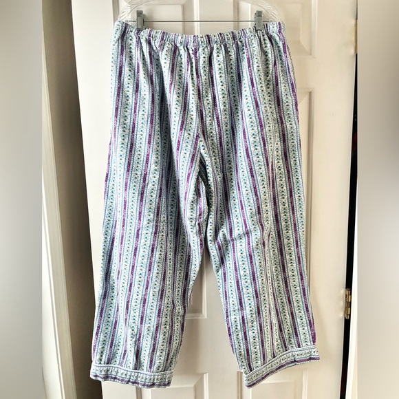 Lanz of Salzburg Pajama Set Flannel Cotton Floral Long Sleeve Plus Size 2X - Picture 3 of 14